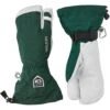 Hestra Army Leather Heli Ski, 3-finger Ski Gloves, Bottle Green -Hestra-Shop hestra army leather heli ski 3 finger ski gloves bottle green 21134 283259 21134