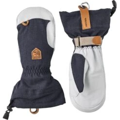 Hestra Army Leather Patrol Gauntlet, Mitt, Navy