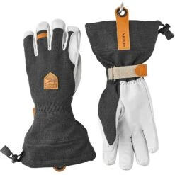 Hestra Army Leather Patrol Gauntlet, Ski Gloves, Charcoal