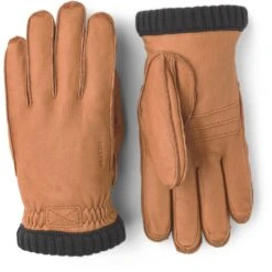 Hestra Deerskin Primaloft Rib Lederhandschuhe - Cork