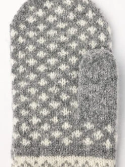Hestra Nordic Wool Fäustlinge Kinder Grau -Hestra-Shop hestra nordic wool mittens kids grey offwhite 4