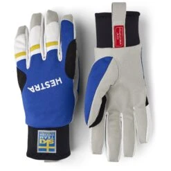 Hestra Windstopper Race Tracker - 5 Finger Handschuhe - Royal Blue/yellow